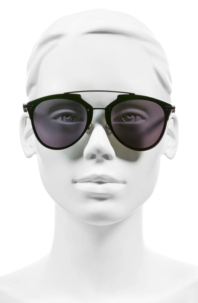 Shop Dior Reflected Prism 63mm Oversize Mirrored Brow Bar Sunglasses - Dark Ruthenium/ Green