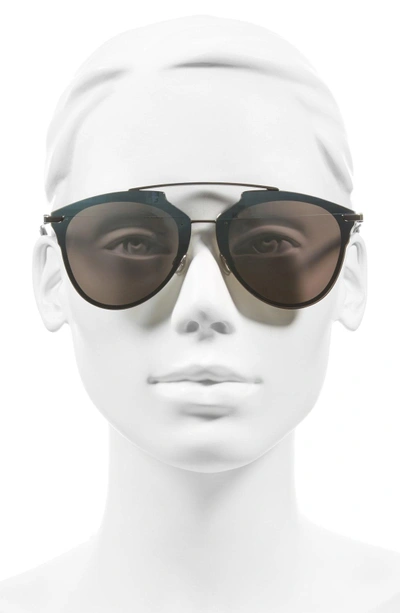 Shop Dior Reflected Prism 63mm Oversize Mirrored Brow Bar Sunglasses In Ruthenium/ Blue