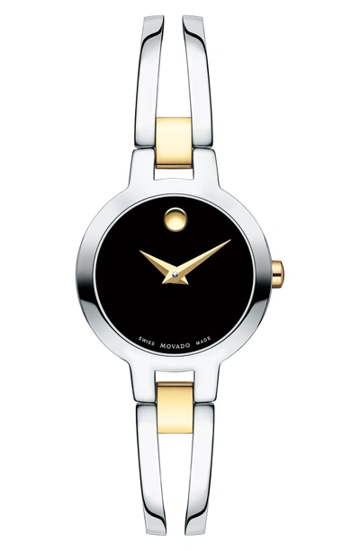 Shop Movado Amorosa Bangle Watch, 24mm In Silver/ Black/ Silver