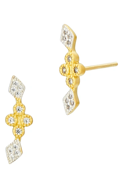 Shop Freida Rothman Visionary Fusion Stud Earrings In Gold/ Silver