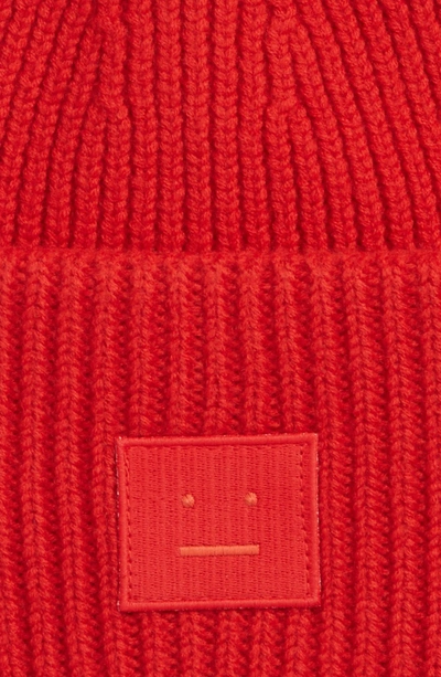 Shop Acne Studios Pansy Rib Knit Beanie - Red