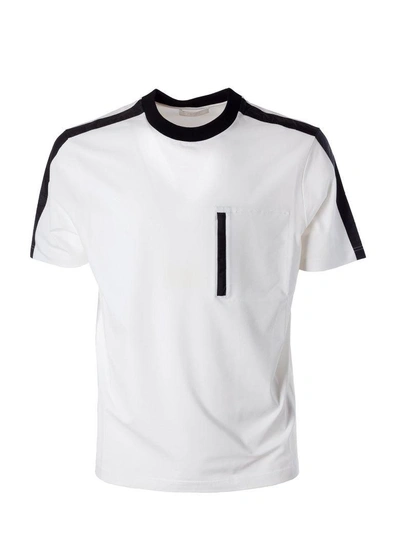 Shop Prada Stretch T-shirt In White-black