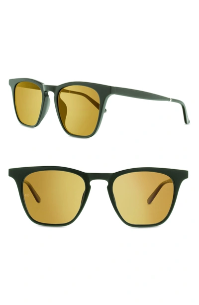 Shop Smoke X Mirrors Rocket 88 50mm Square Sunglasses - Green/ Gold Mirror