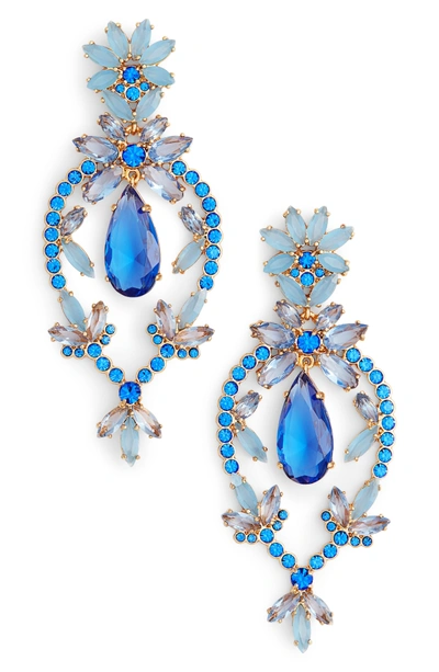 Shop Kate Spade Floral Statement Drop Earrings In Blue Multi