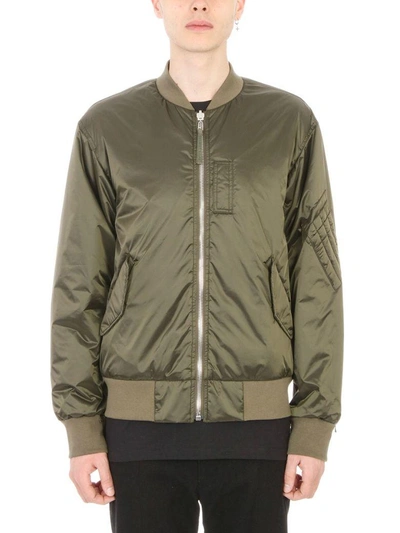Shop Helmut Lang Nylon Green Bomber Jacket