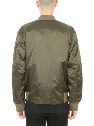 Shop Helmut Lang Nylon Green Bomber Jacket