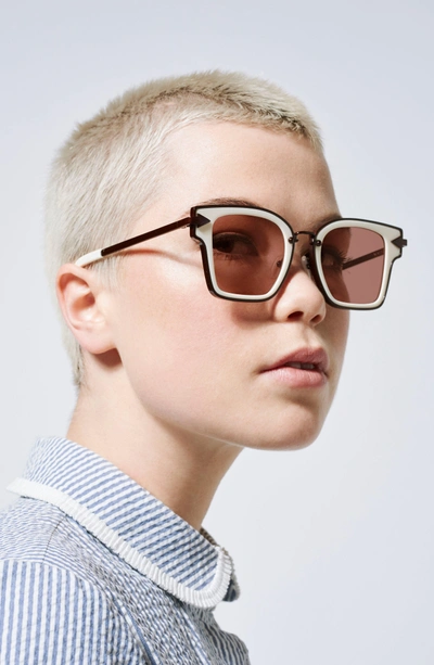 Shop Karen Walker Rebellion 49mm Sunglasses - Ecru
