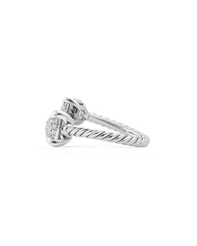 Shop David Yurman Chatelaine Pave Diamond Bypass Ring In White/silver