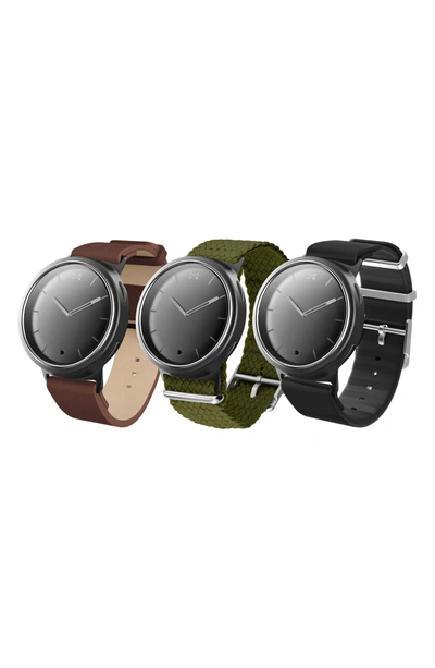 Shop Misfit Phase Three-pack 20mm Watch Straps In Dark Brown/ Green/ Black
