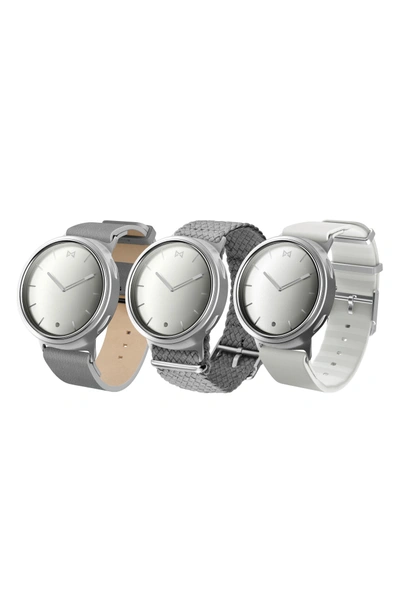 Shop Misfit Phase Three-pack 20mm Watch Straps In Grey/ White