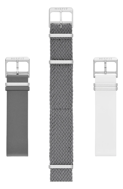 Shop Misfit Phase Three-pack 20mm Watch Straps In Grey/ White