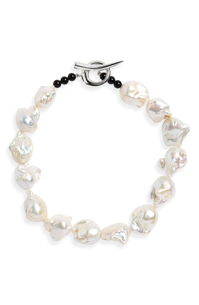 Shop Sophie Buhai Baroque Pearl Collar Necklace In Silver