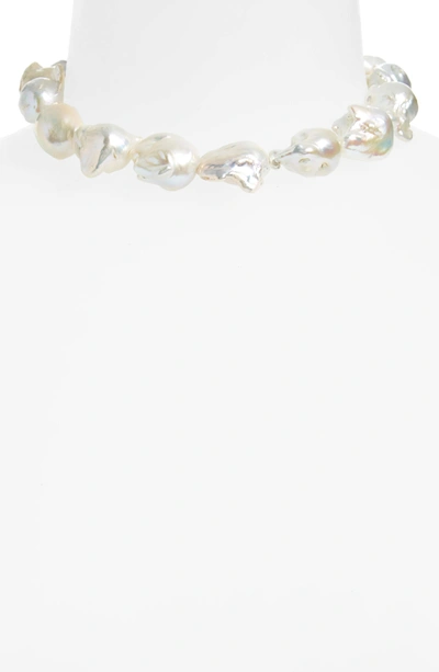 Shop Sophie Buhai Baroque Pearl Collar Necklace In Silver