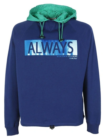 Shop Valentino Prêt-à-porter Hoodie In Blue Royal-field Green