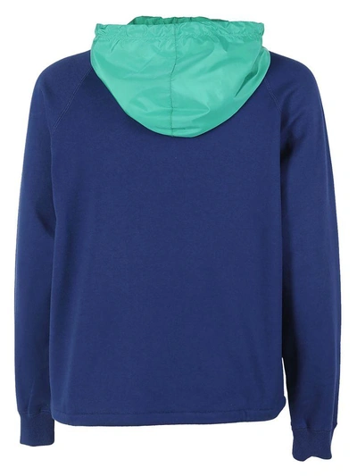 Shop Valentino Prêt-à-porter Hoodie In Blue Royal-field Green