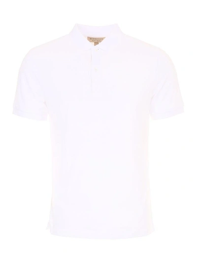 Shop Burberry Oxford Polo Shirt In Whitebianco