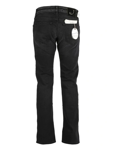 Shop Jacob Cohen Classic Fitted Jeans In Black