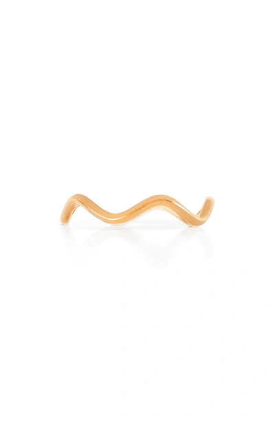 Shop Sabine Getty Baby Memphis Wave Band Ring In Rose Gold