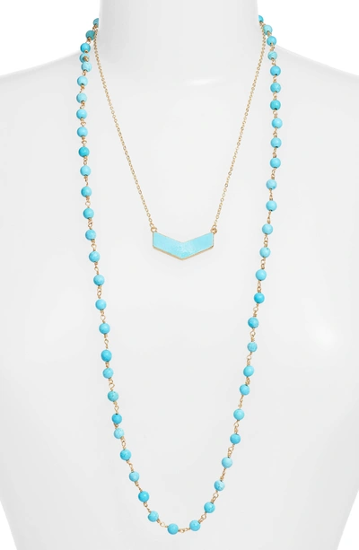 Shop Elise M Julia Double Strand Necklace In Turquoise/ Turquoise