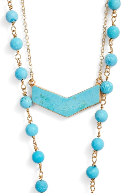 Shop Elise M Julia Double Strand Necklace In Turquoise/ Turquoise