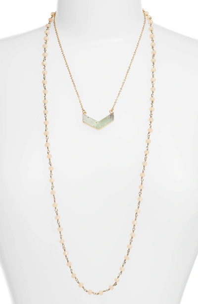 Shop Elise M Julia Double Strand Necklace In Pink/ Amazonite