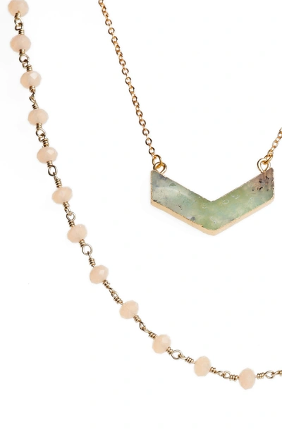 Shop Elise M Julia Double Strand Necklace In Pink/ Amazonite