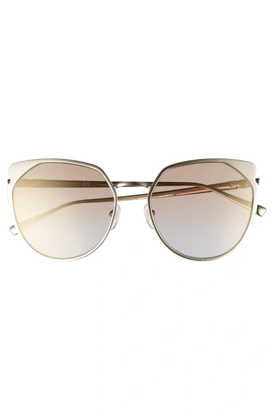 Shop Longchamp 58mm Rounded Cat Eye Sunglasses - Gold