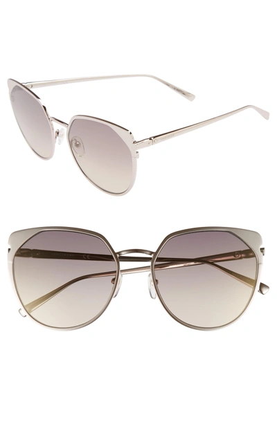 Shop Longchamp 58mm Rounded Cat Eye Sunglasses - Rose Gold