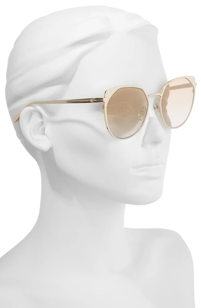 Shop Longchamp 58mm Rounded Cat Eye Sunglasses - Rose Gold