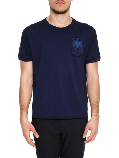 Shop Valentino Army Patch T-shirt In Indaco