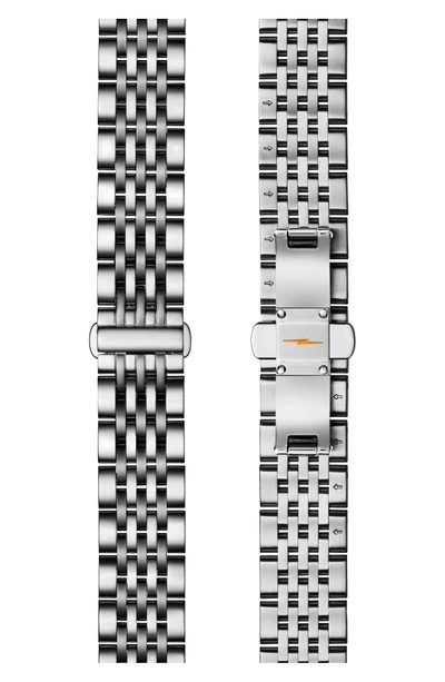 Shop Shinola Cass Bracelet Watch, 27mm X 27mm In Silver/ Mop/ Silver