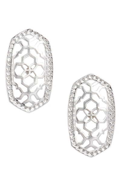 Shop Kendra Scott Ellie Oval Stud Earrings In Silver