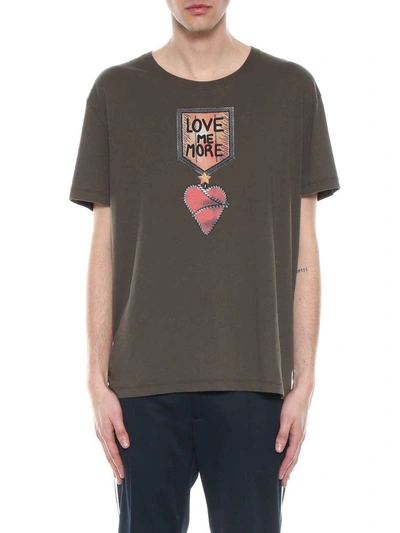 Shop Valentino Printed T-shirt In Olive