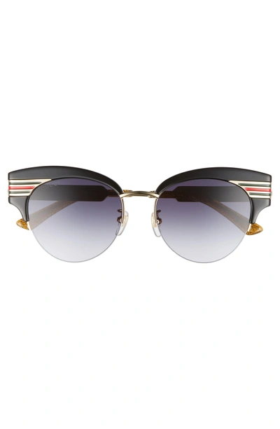 Shop Gucci 53mm Cat Eye Sunglasses - Nude/ Gold/ Black