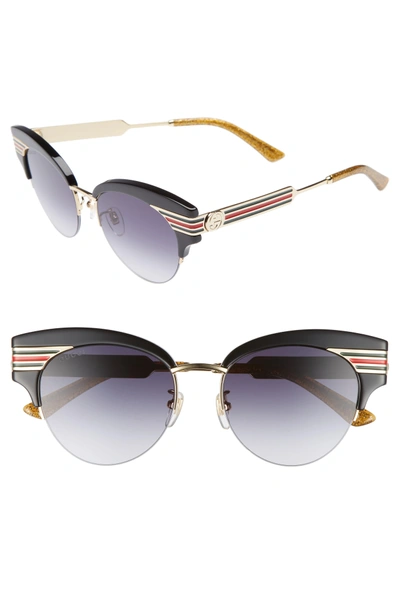 Shop Gucci 53mm Cat Eye Sunglasses In Gold