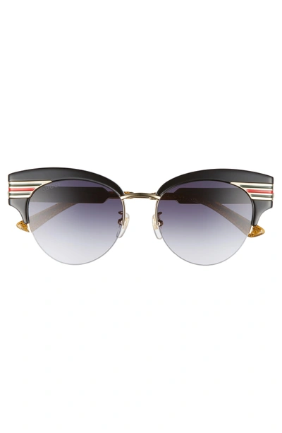 Shop Gucci 53mm Cat Eye Sunglasses In Gold