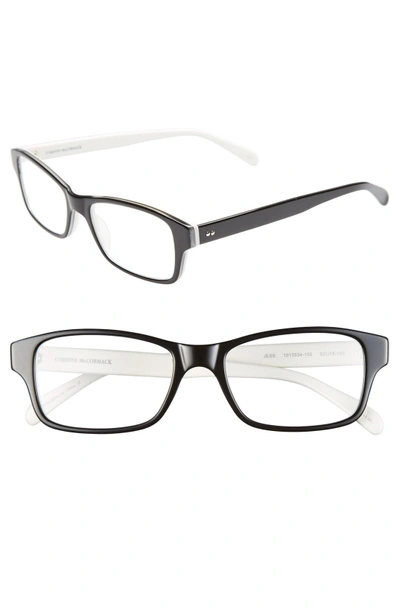 Shop Corinne Mccormack 'jess' 52mm Reading Glasses In Black/ White
