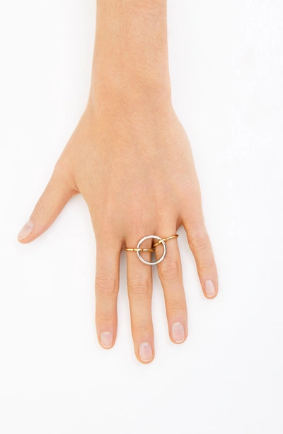 Shop Charlotte Chesnais Three Lovers Linked Rings In Silver Yellow Pink