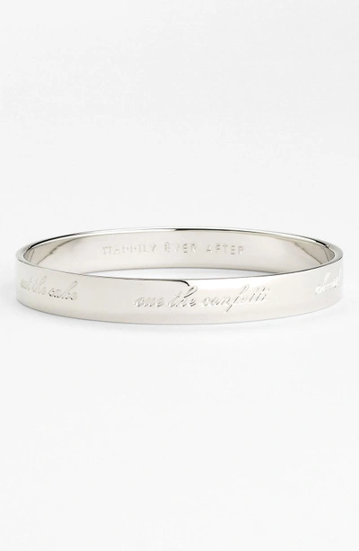 Shop Kate Spade 'idiom - Happily Ever After' Bangle In Bride- Silver