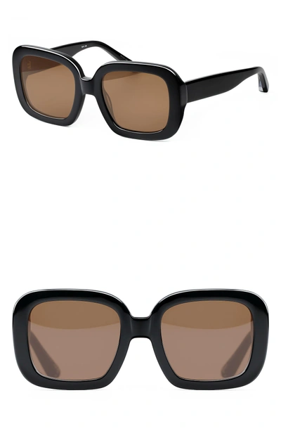 Shop Elizabeth And James Haley 54mm Square Sunglasses - Black/ Brown