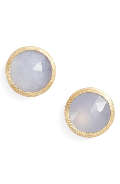 Shop Marco Bicego 'jaipur' Stone Stud Earrings In Yellow Gold/ Chalcedony