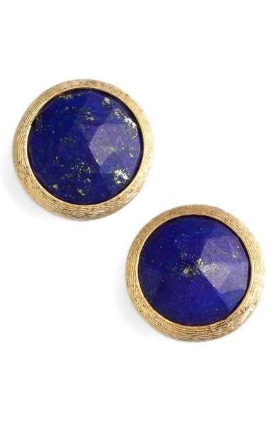 Shop Marco Bicego 'jaipur' Stone Stud Earrings In Yellow Gold/ Lapis