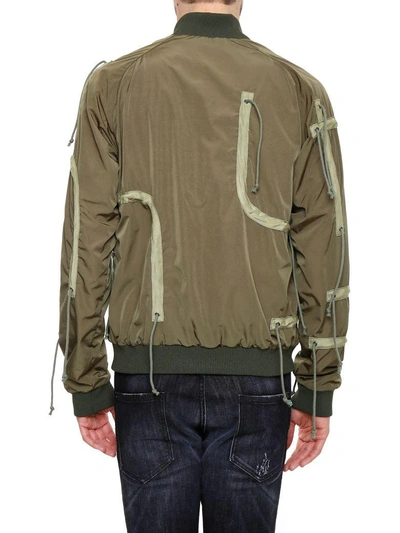 Shop As65 Bomber Jacket In Army Green Orange