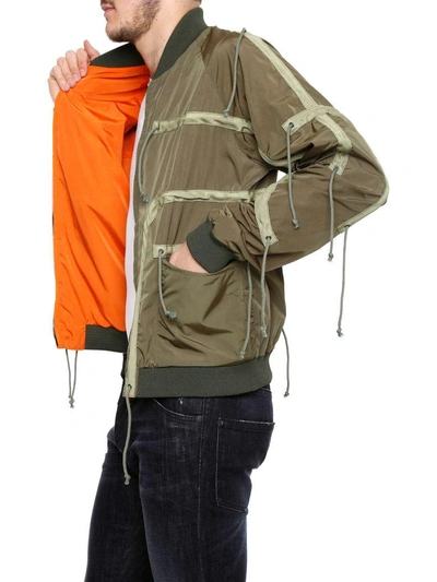 Shop As65 Bomber Jacket In Army Green Orange