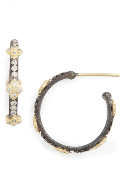 Shop Armenta Old World Diamond Hoop Earrings In Gold