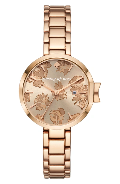 Shop Kate Spade Park Row Bracelet Watch, 34mm In Rose Gold