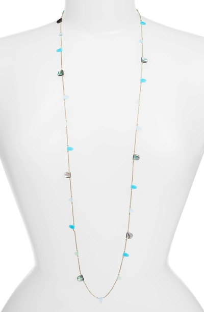 Shop Kendra Scott Leola Station Necklace In Blue Mix Shell/ Gold