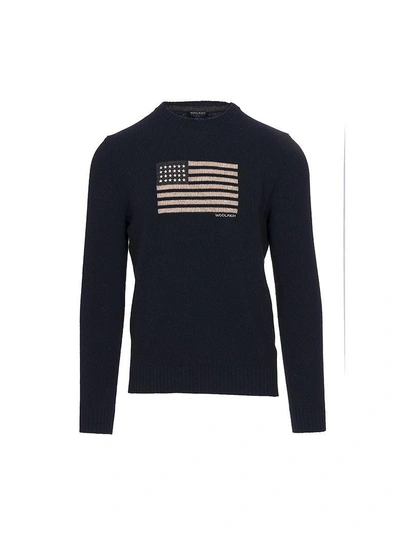 Shop Woolrich Flag Sweater In Blu