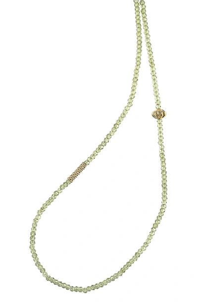 Shop Lagos 'caviar Icon' Strand Necklace In Peridot/ Gold