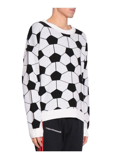 Shop Gosha Rubchinskiy Football Sweater In Bianco